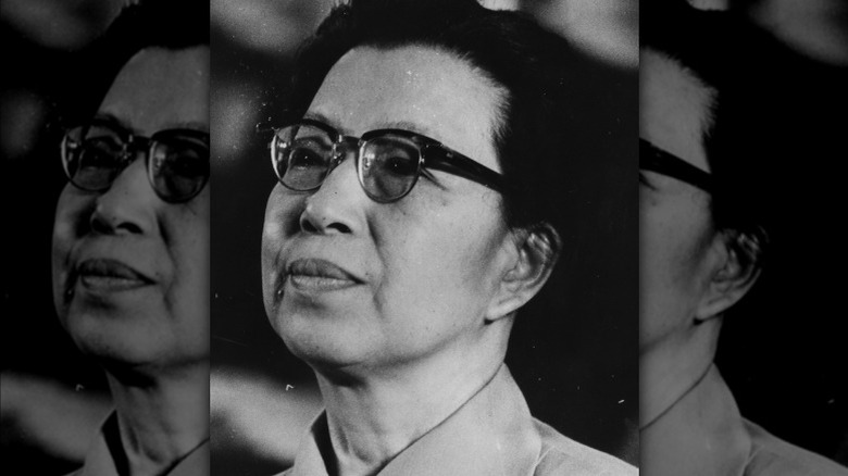 Jiang Qing in glasses