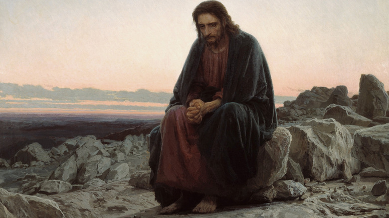 Jesus Christ in the wilderness painting