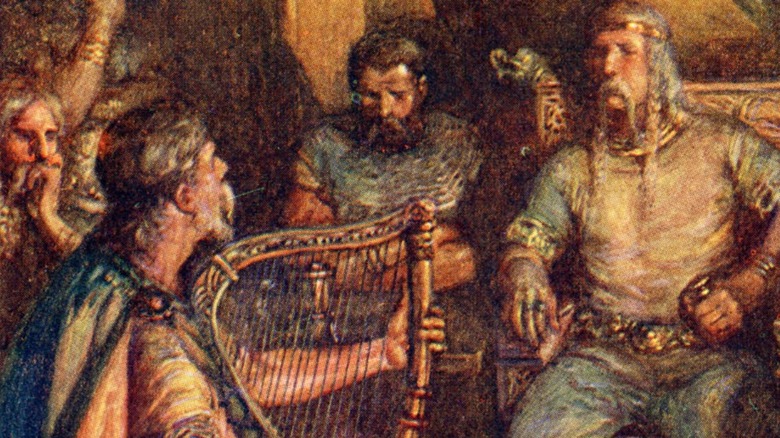 Painting of a 6th-century Celtic bard