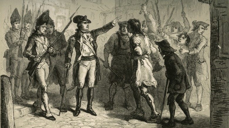 illustration William Tryon Regulators brandishing guns
