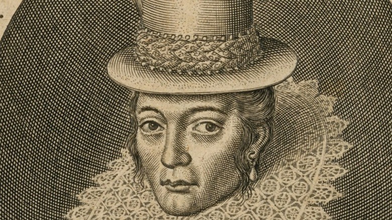 Engraving of Pocahontas in English dress