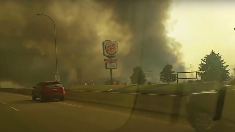 Fire raging through suburbs