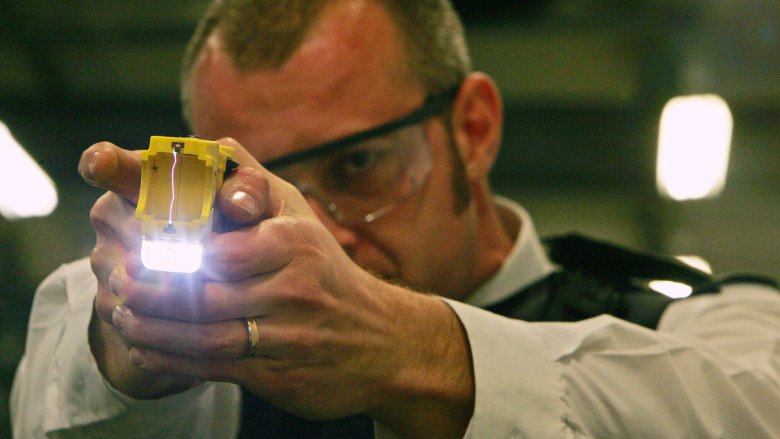 UK cop with Taser