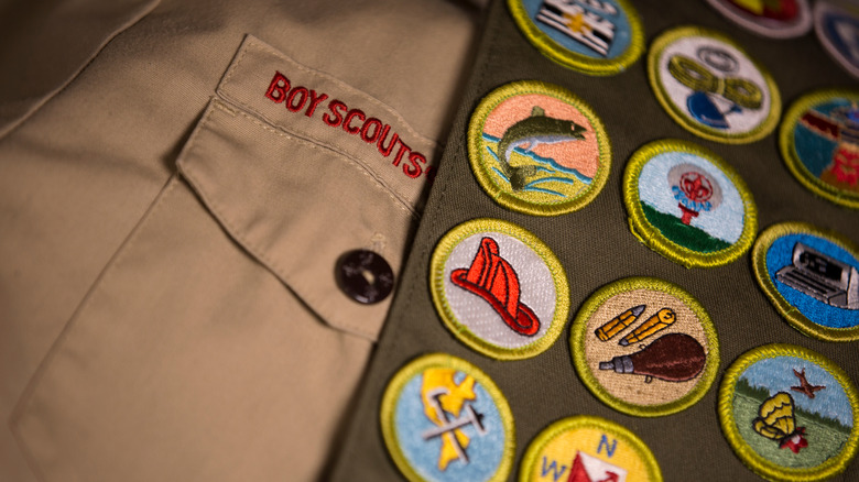 Boy Scout uniform and badges