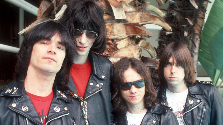 The Ramones in leather jackets