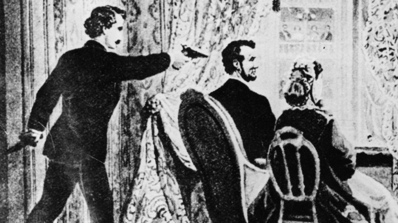 a depiction of the assassination of Abraham Lincoln
