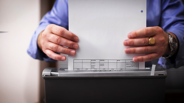 Shredding a document