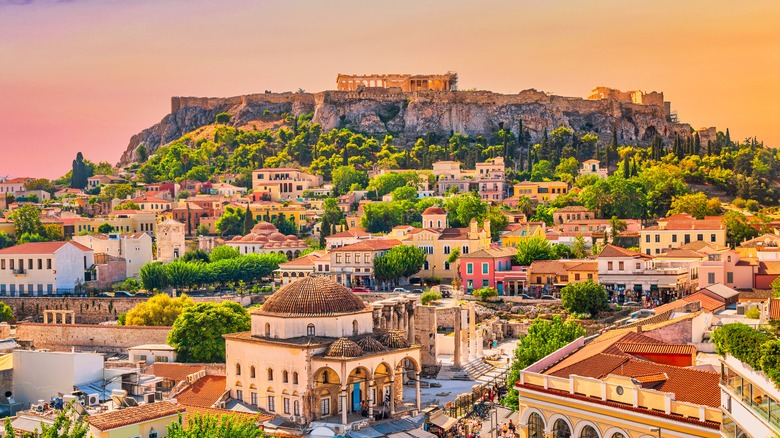 Athens aerial view skyline