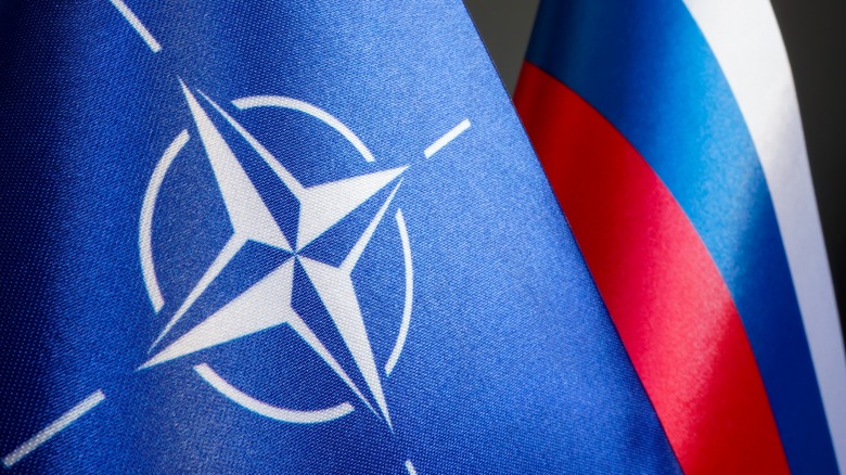 NATO and Russian flags