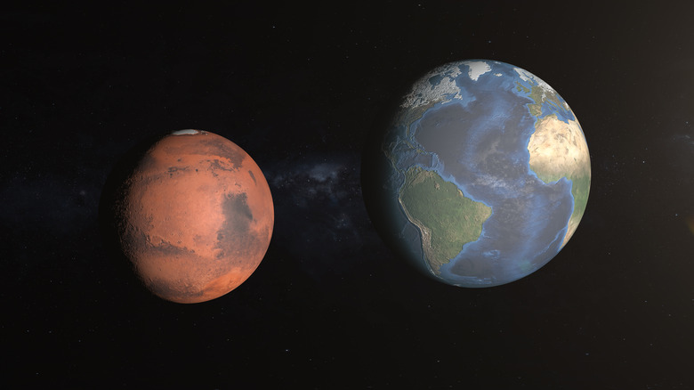 Mars and earth 