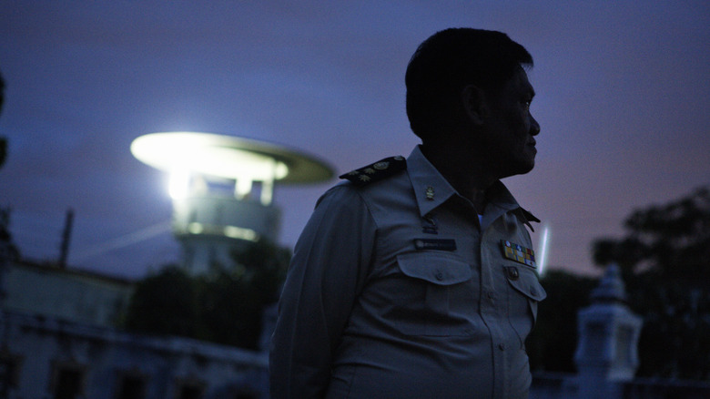 executioner in front of Bang Kwang Prison in Thailand