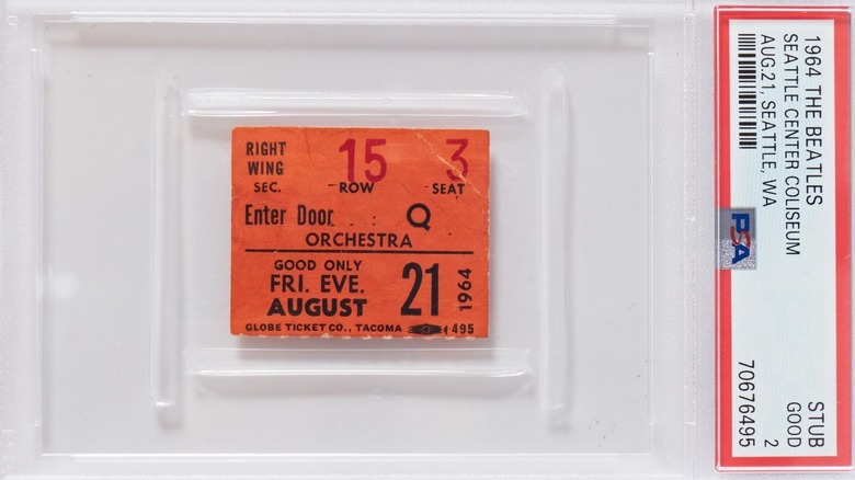 Beatles 1964 concert ticket