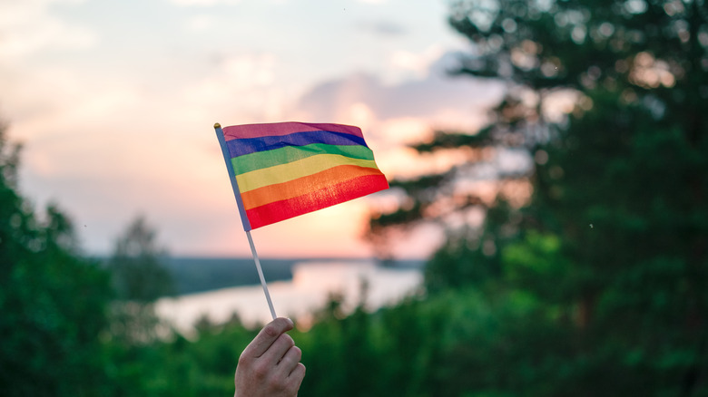 pride flag lgbt sunset
