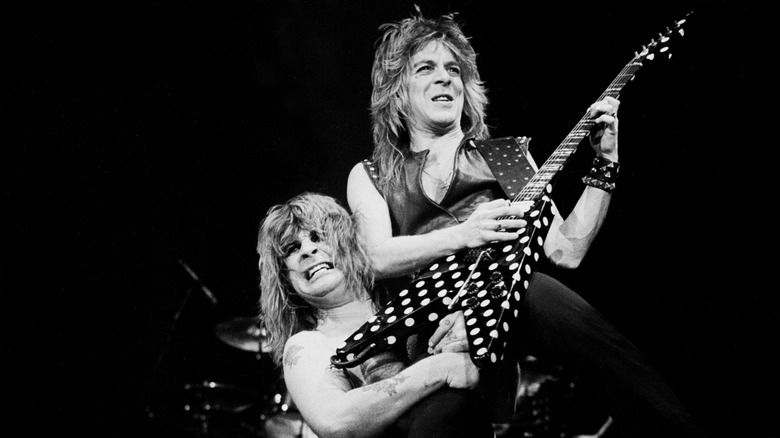 Ozzy Osbourne and Randy Rhoads performing onstage
