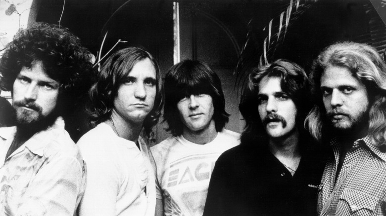 Black and white portrait of the Eagles