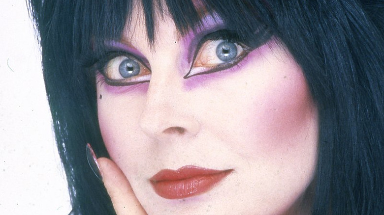 Elvira goth lipstick nails