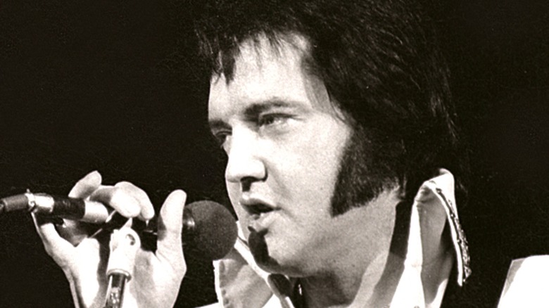 Elvis Presley performing in 1977