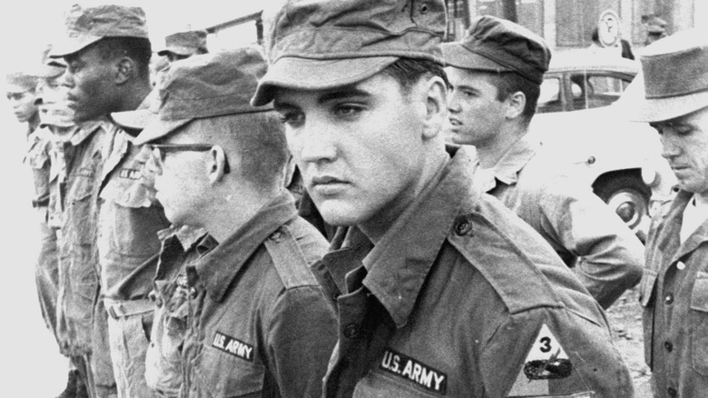 Elvis Presley in Army fatigues, 1959