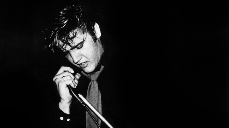 Elvis Presley performing in 1956