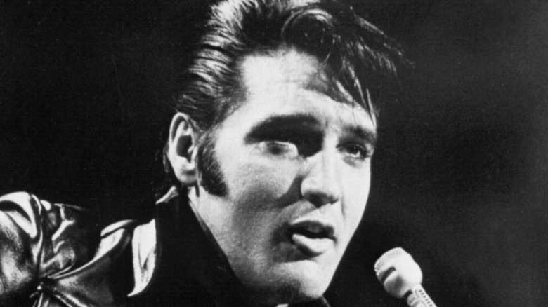Elvis Presley performing, 1968 comeback show