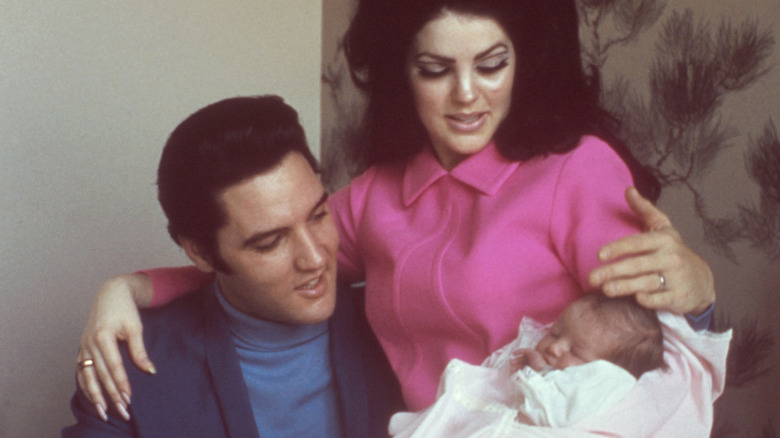 Elvis Priscilla and Lisa Marie Presley as a baby