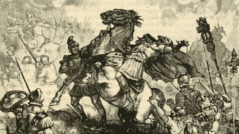 imagined illustration of julian the apostate's death in battle