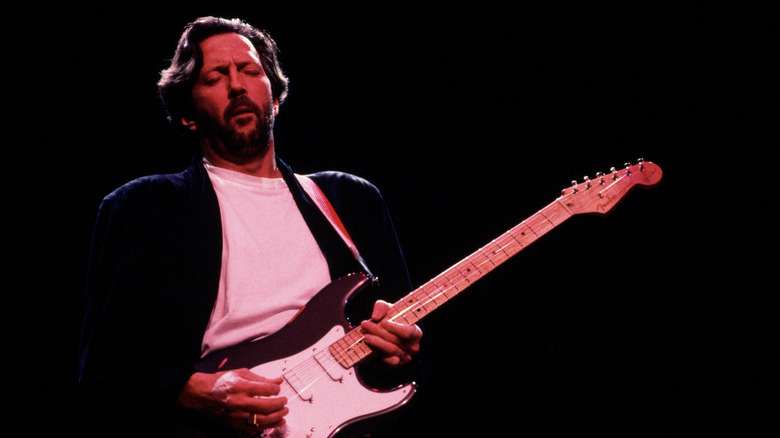 Eric Clapton performing in the late 1980s