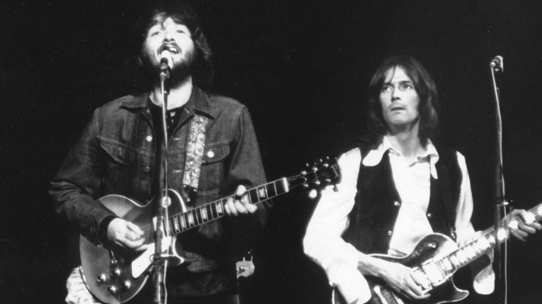 Delaney Bramlett singing while Eric Clapton watches and plays guitar