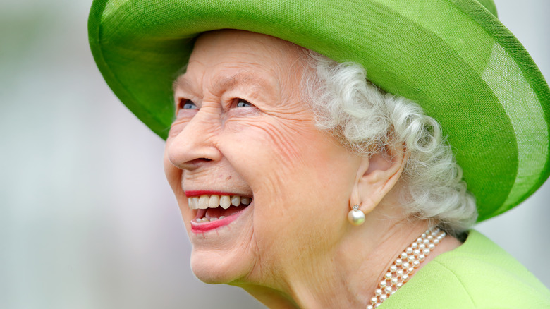 Queen Elizabeth II in green