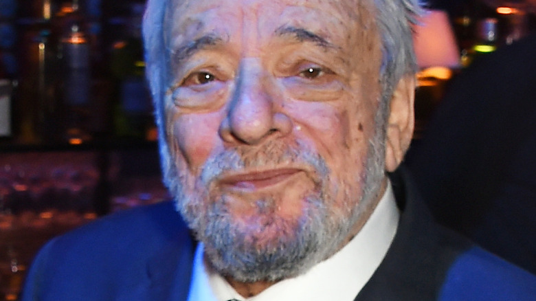 Stephen Sondheim smirking