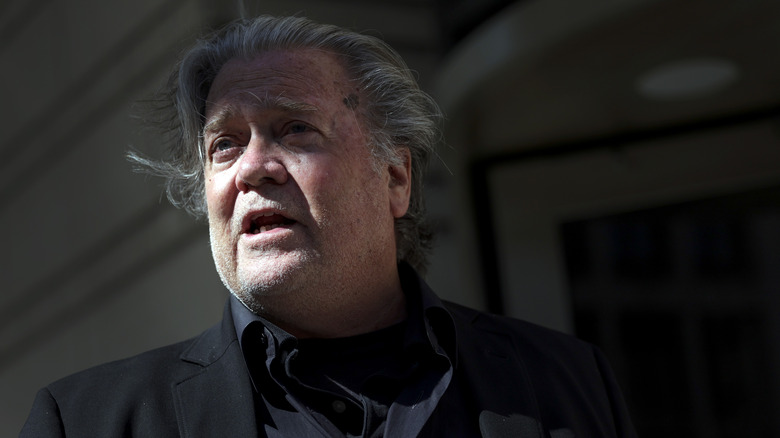 Steve Bannon speaking in shadow