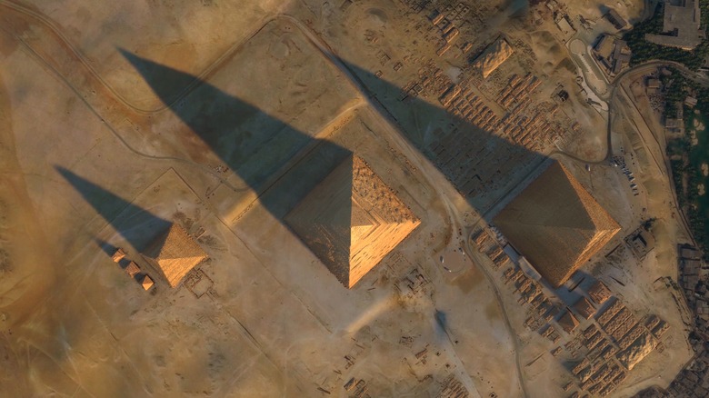 aerial view giza complex
