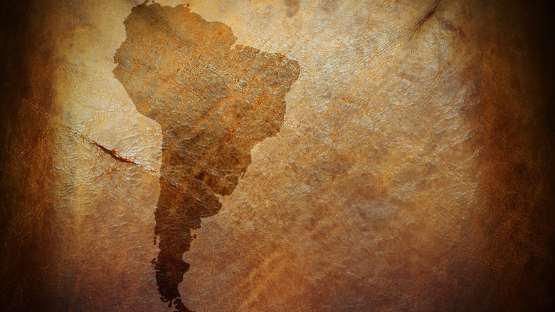 south america on a map