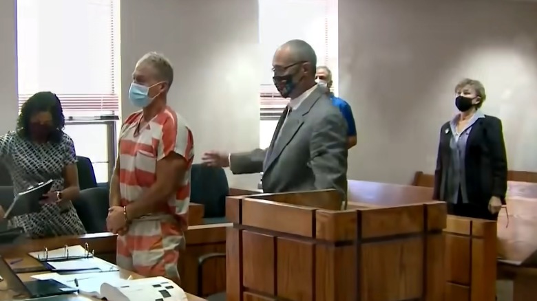 Barry Morphew lawyers court jumpsuit handcuffs