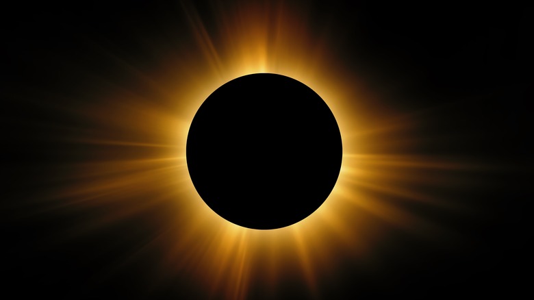 A total solar eclipse black background