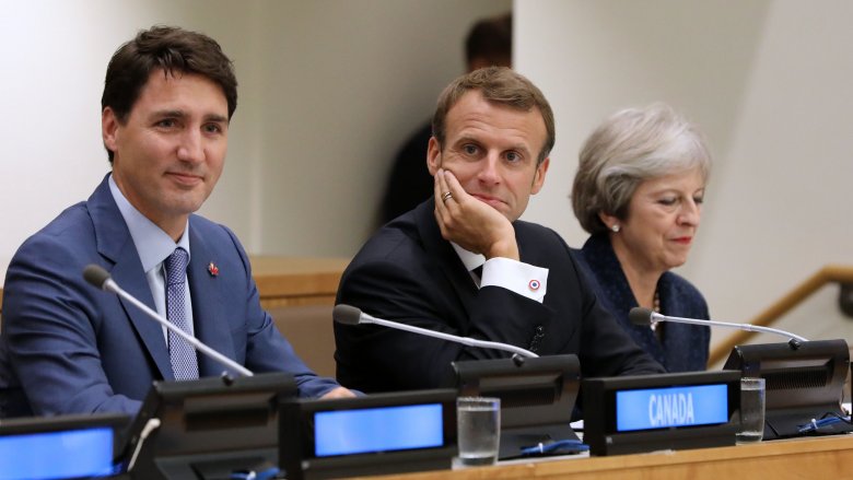 Justin Trudeau, Emmanuel Macron, Theresa May