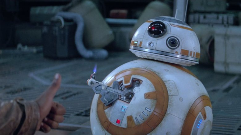 BB-8 flips a thumbs up (not the bird)