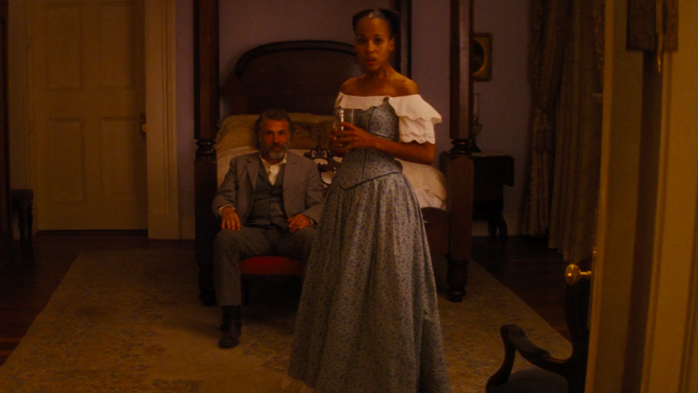 Kerry Washington and Christoph Waltz in Django Unchained