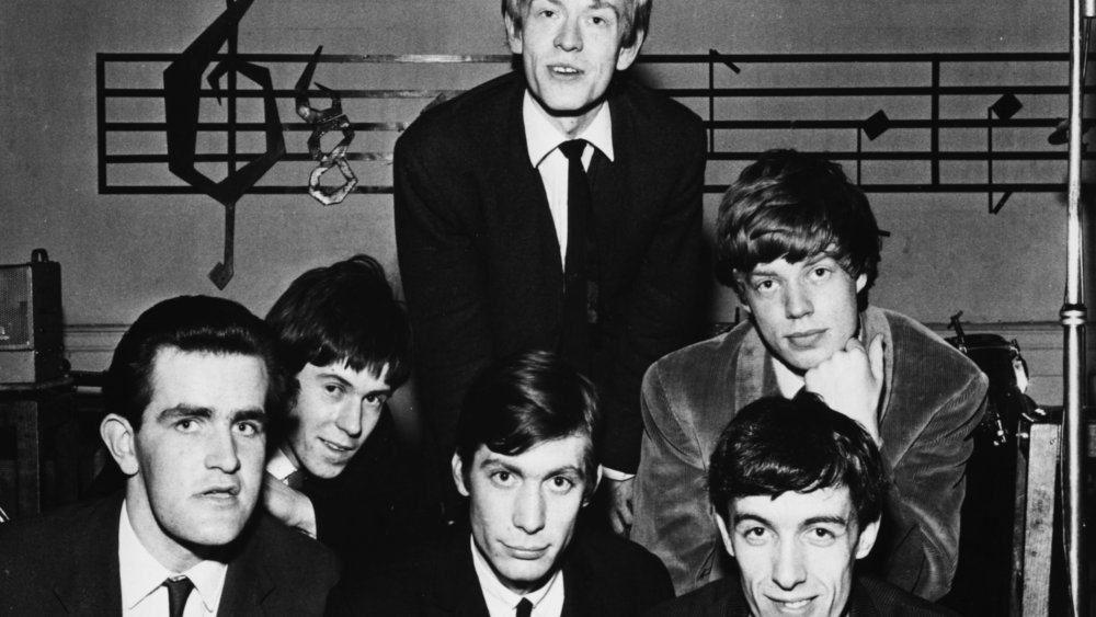 Ian Stewart (left) with The Rolling Stones