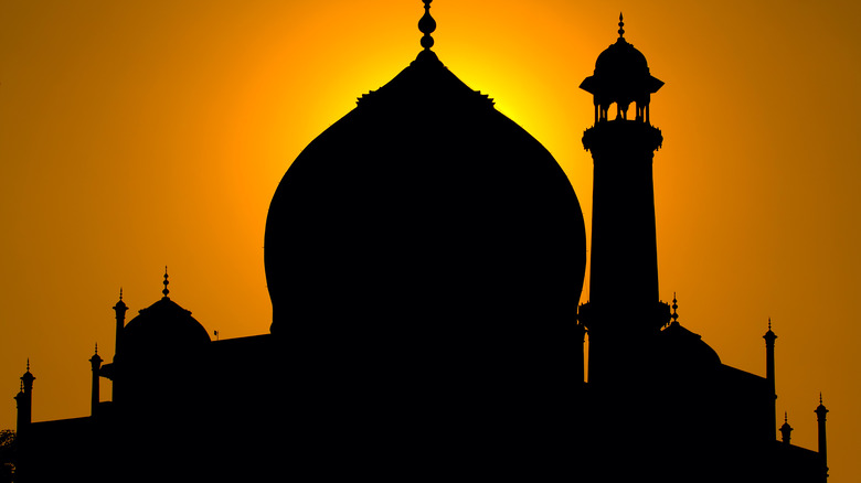 Silhouette of the Taj Mahal