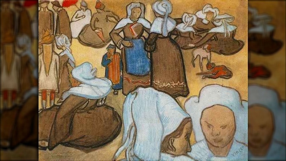 Breton Women by Vincent Van Gogh 