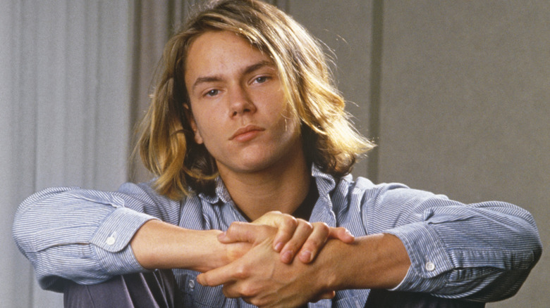 River Phoenix looking at camera