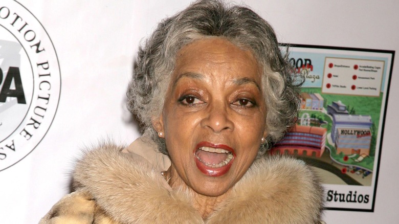 Ruby Dee in fur at an event