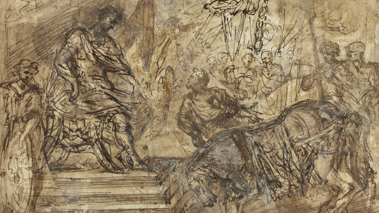 drawing of caligula and horse