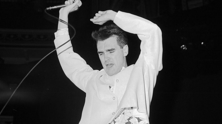 Morrissey singing onstage