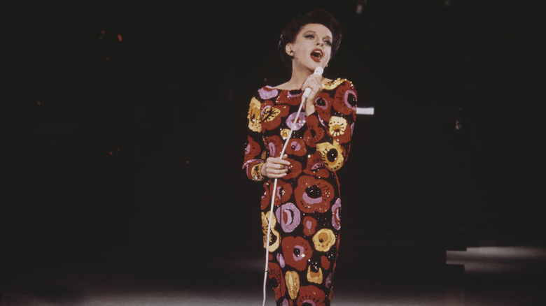 Judy Garland performing on stage