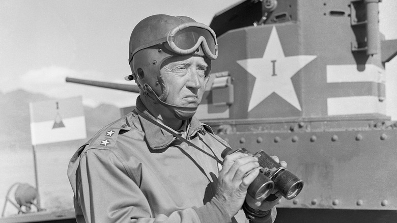 general patton in front of tank