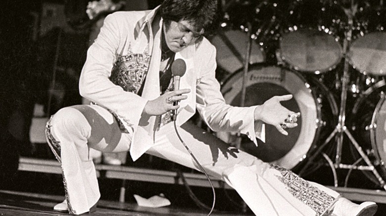 Elvis performing on stage, 1977