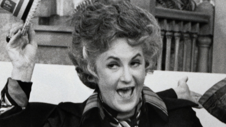 Bea Arthur tipping hat in a 1970s Maude publicity still