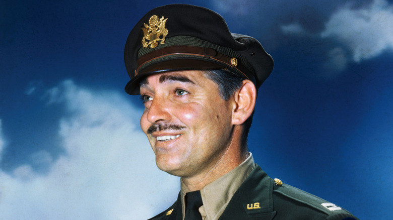 Clark Gable smiling in Air Force uniform